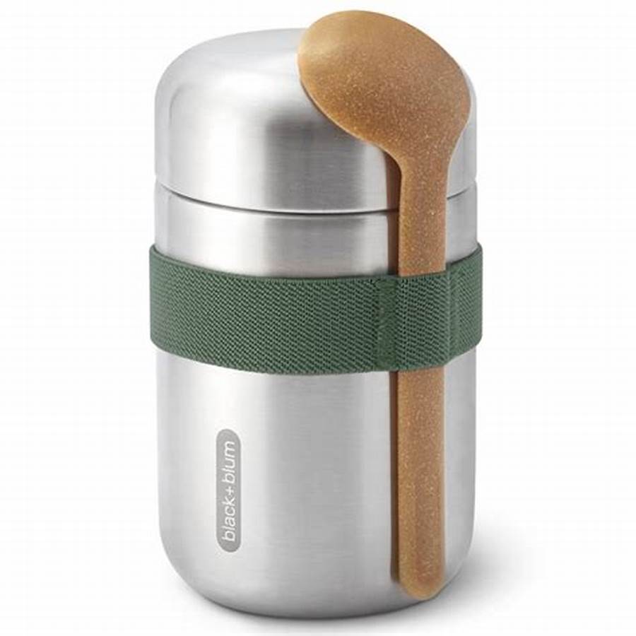 Black and Blum Food Flask Stainless Steel Olive 400ml
