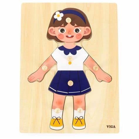 viga Body Parts Puzzle - Girl（7pcs）