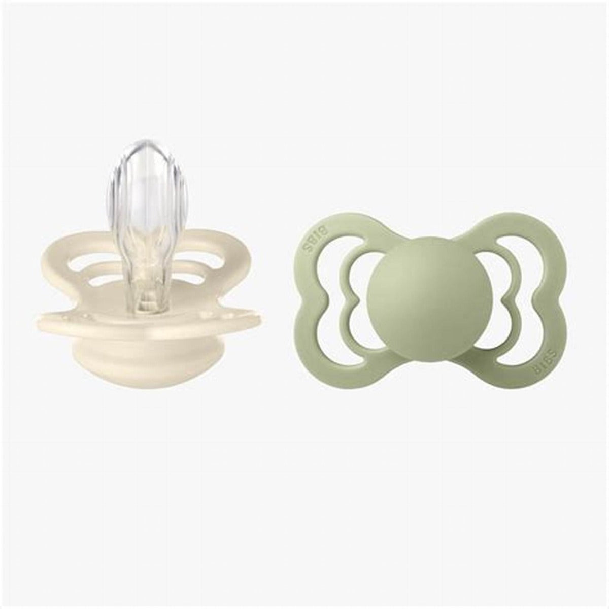 Bibs Supreme 2 Pack Silicone S1 Ivory Sage