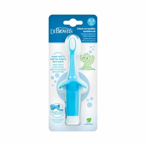 Dr.Brown's InfanttoToddler Toothbrush, Elephant, Blue, 1Pack