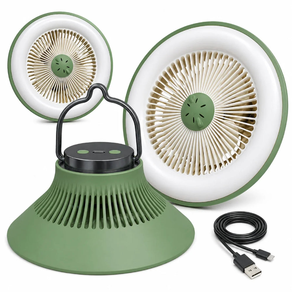 Outdoor Hanging Fan with LED Light Garden Patio Cooling