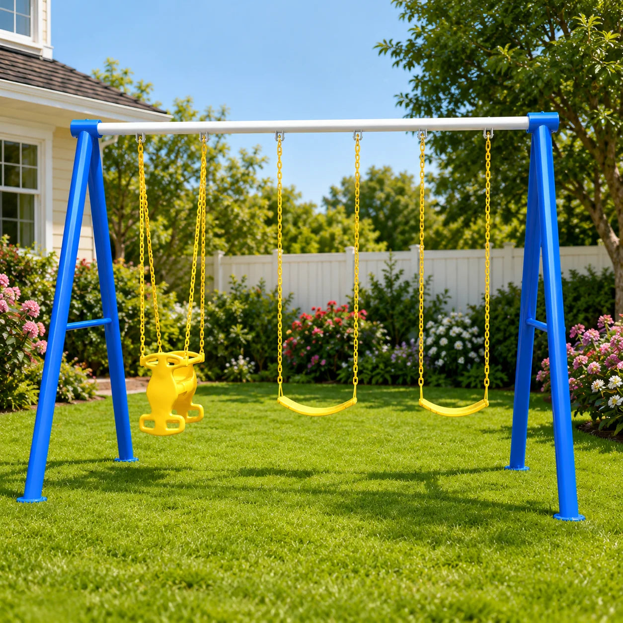 Outdoor Kids Swing Set – 3 Seats