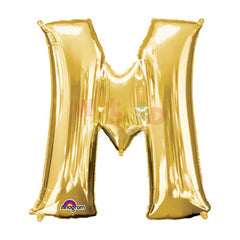 P50 LETTER M GOLD BALLOON32X33