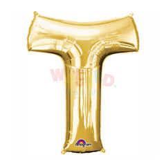 P50 LETTER T GOLD BALLOON26X32