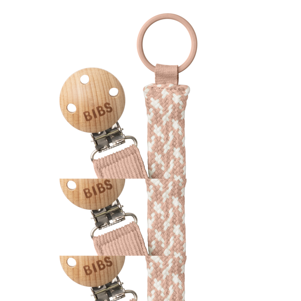Bibs Pacifier Clip Blush/Ivory