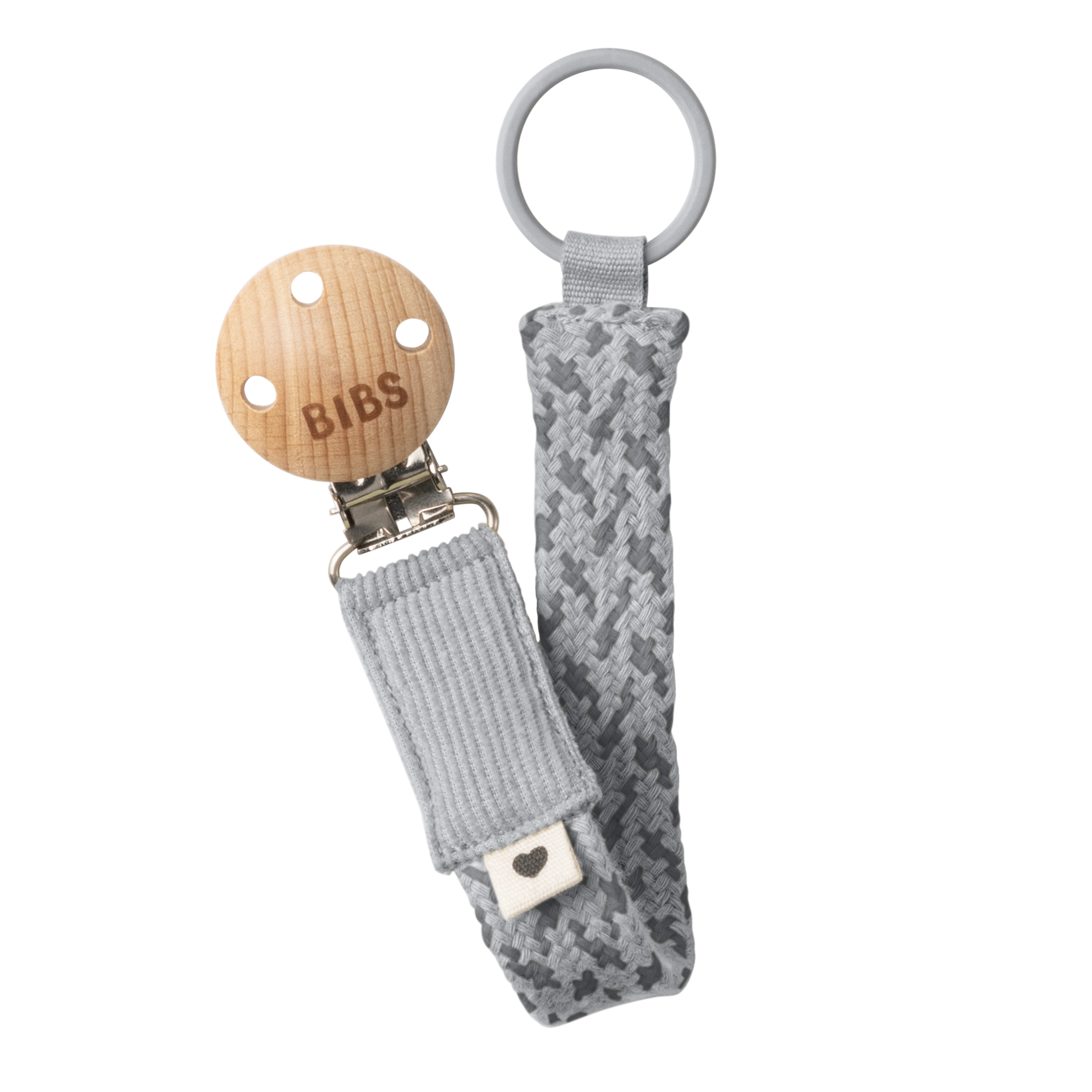Bibs Pacifier Clip Cloud/Iron