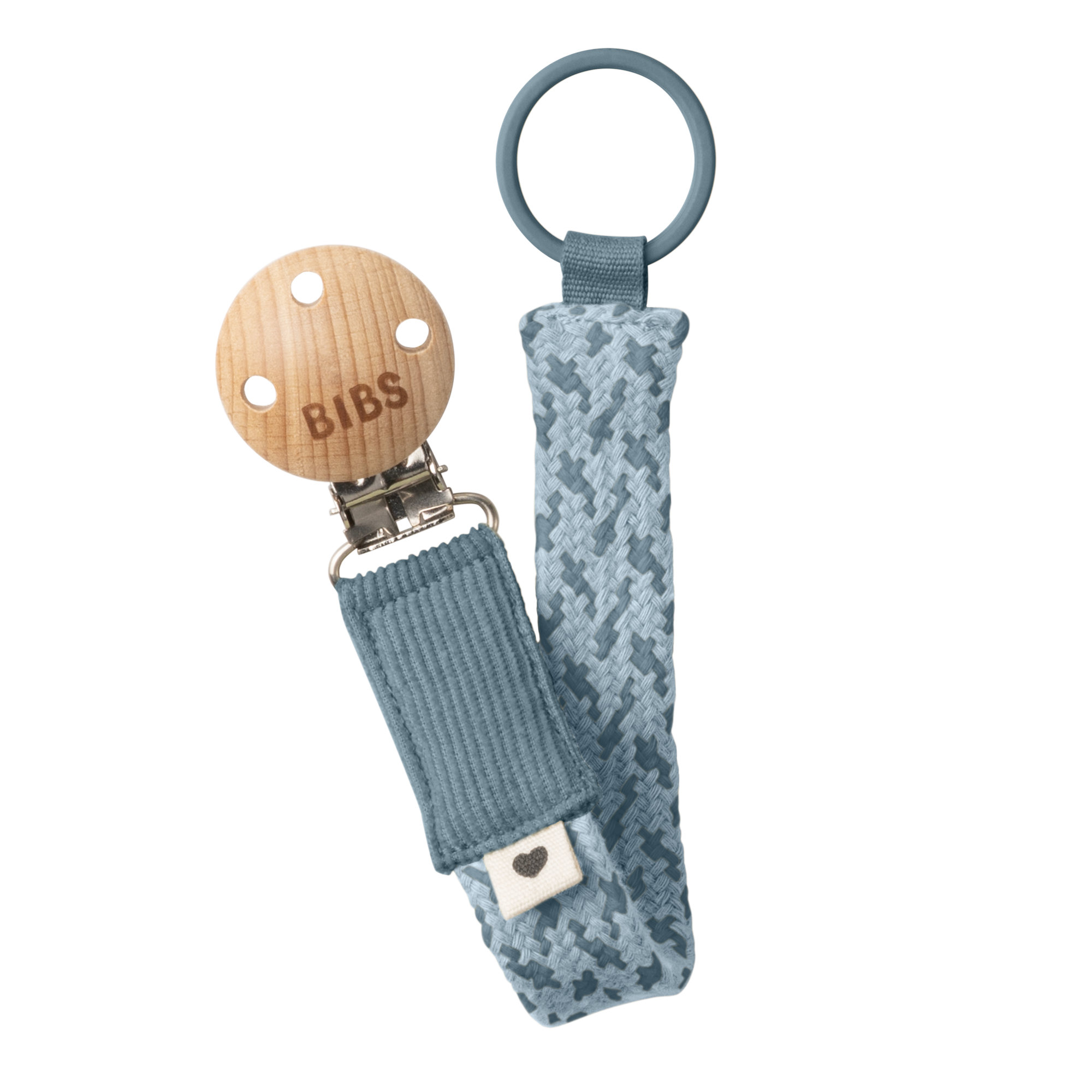 Bibs Pacifier Clip Petrol/Baby Blue