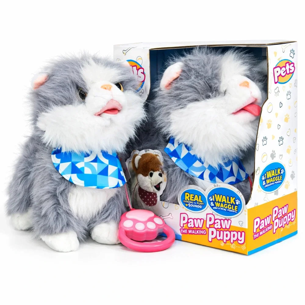 Paw Paw Walking Puppy Plush Toy with Leash