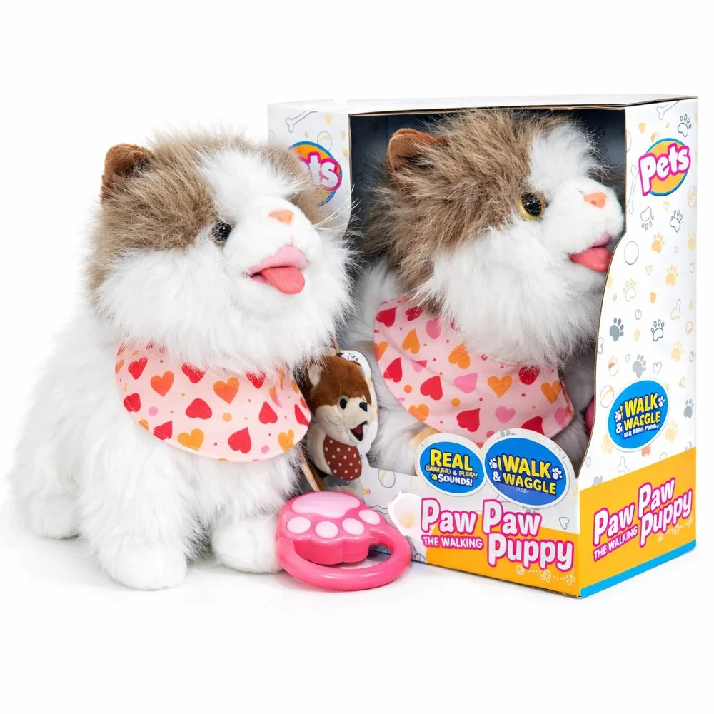 Paw Paw Walking Puppy Plush Toy with Leash