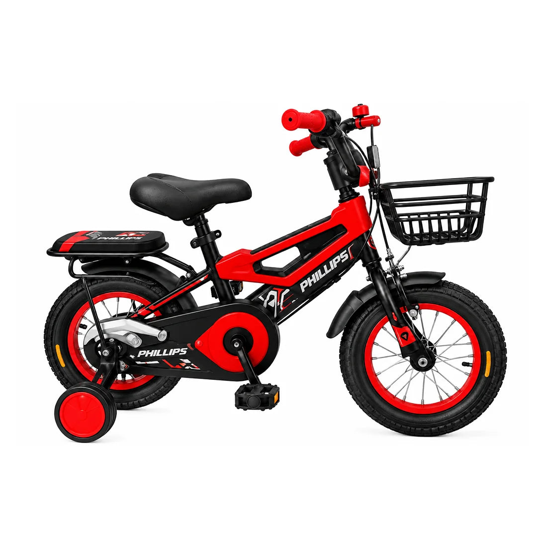 Phillips P-140 Sport Kids Bicycle 12 Inch with Basket & Rear Rack