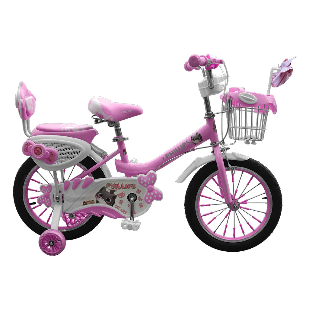 Phillips P-201 Kids Bicycle 16 Inch with Basket & Rear Seat