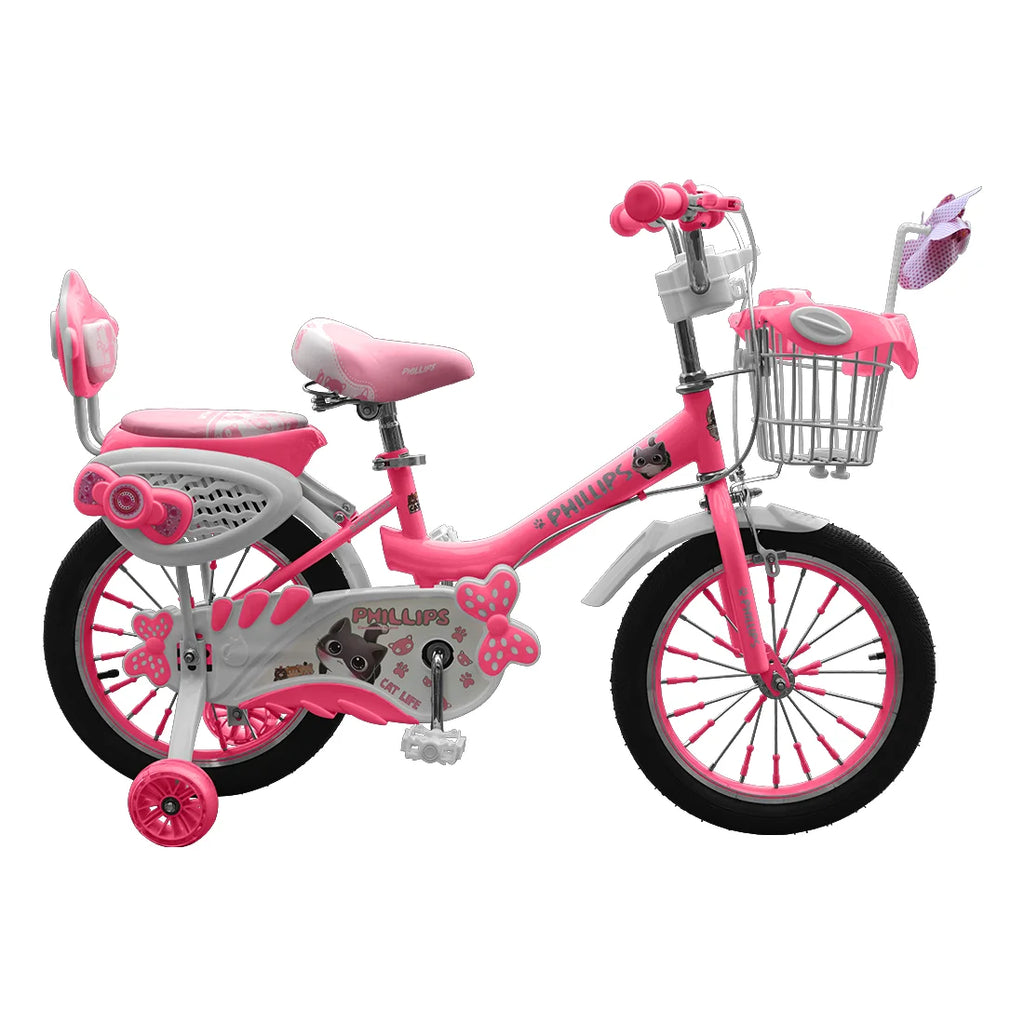 Phillips P-201 Kids Bicycle 16 Inch with Basket & Rear Seat