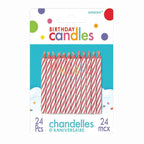 PINK CANDY STRIPE CANDLE(2.5)24