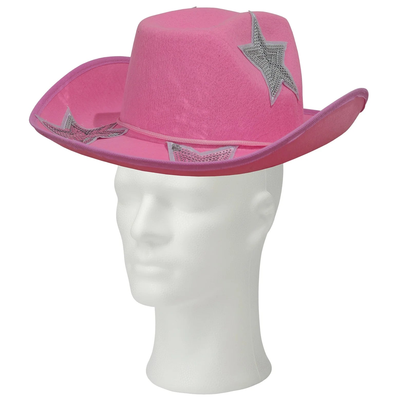 Pink Cowboy Hat with Glitter Stars