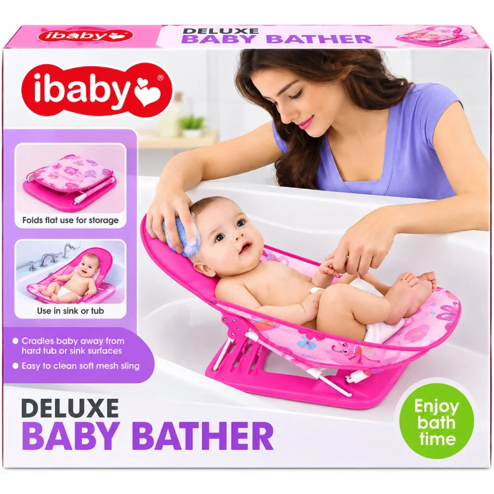 Pink Deluxe Baby Bath Tub with Support