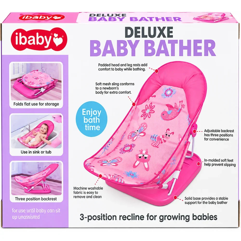 Pink Deluxe Baby Bath Tub with Support