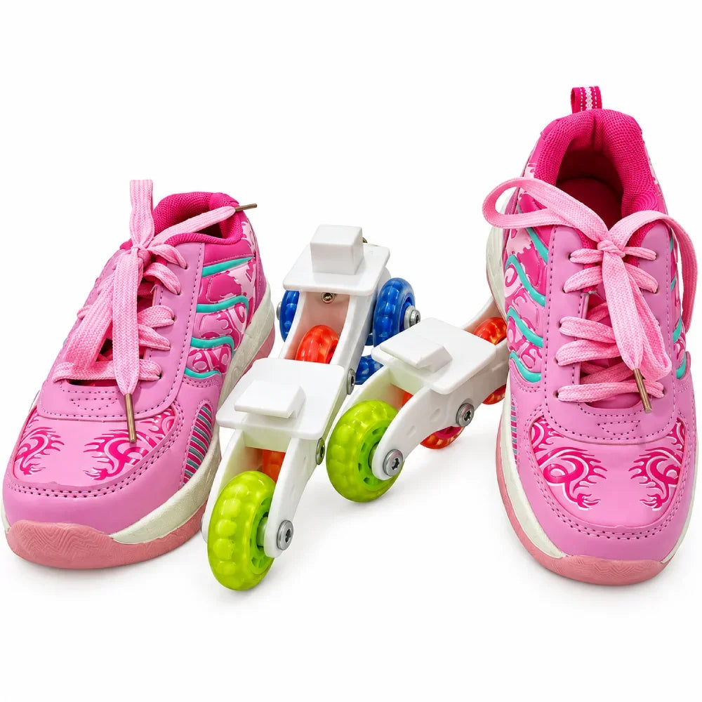 Pink Four Wheel Roller Shoes