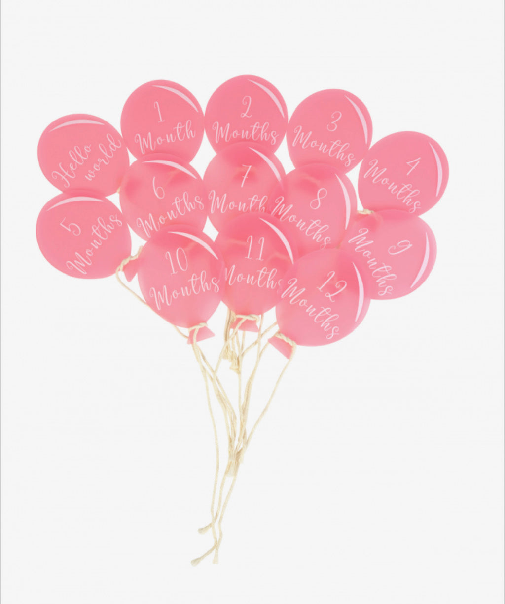 Pink Acrylic Balloons Milestone Set