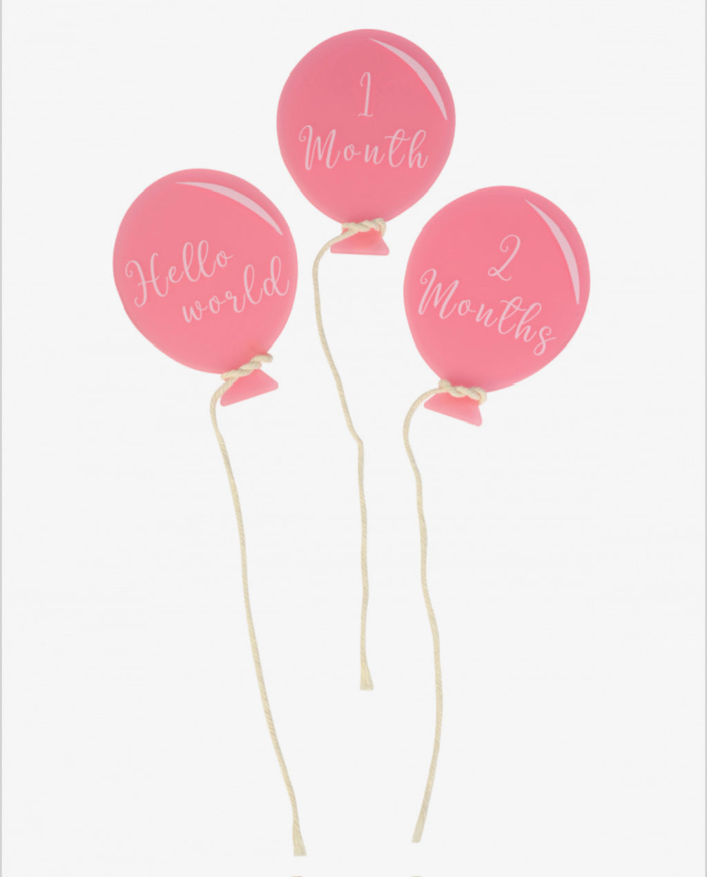 Pink Acrylic Balloons Milestone Set