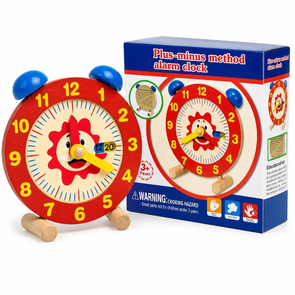 Plus-Minus Method Wooden Educational Alarm Clock