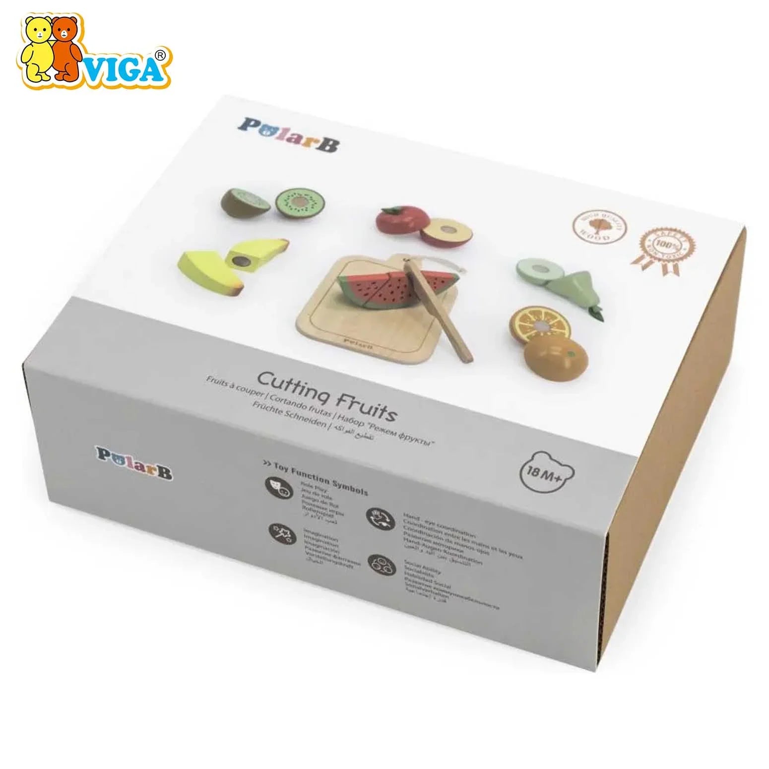 PolarB Cutting Fruits Wooden Set