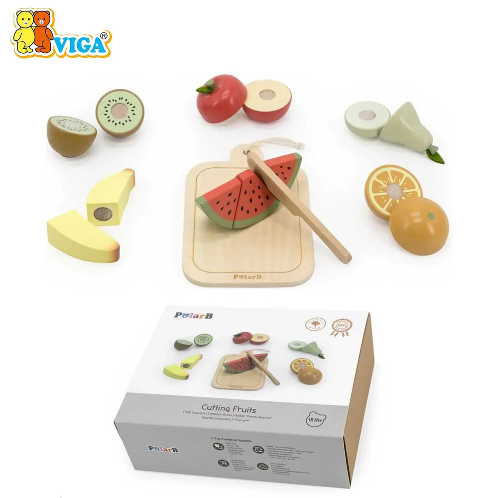 PolarB Cutting Fruits Wooden Set
