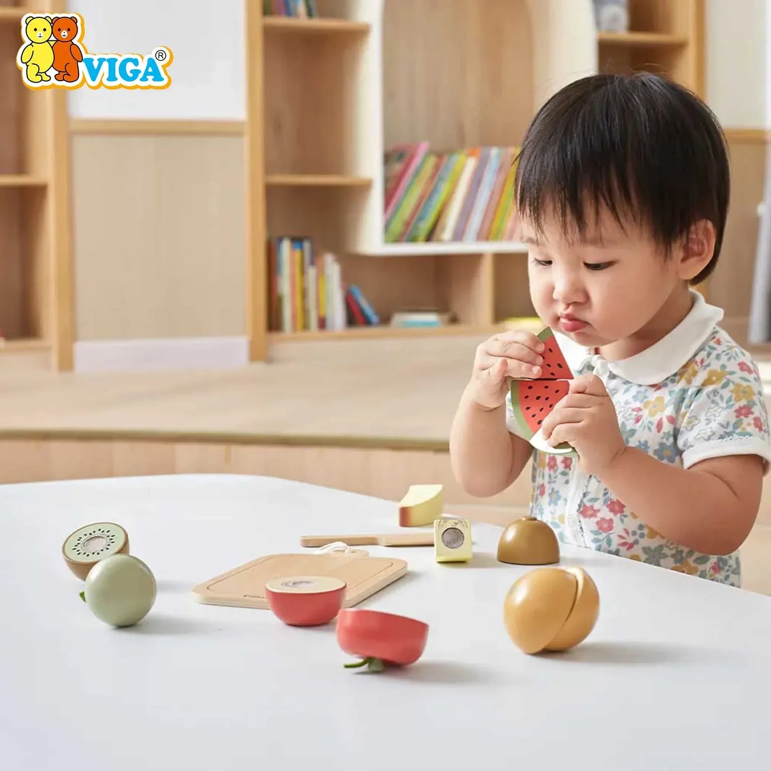 PolarB Cutting Fruits Wooden Set