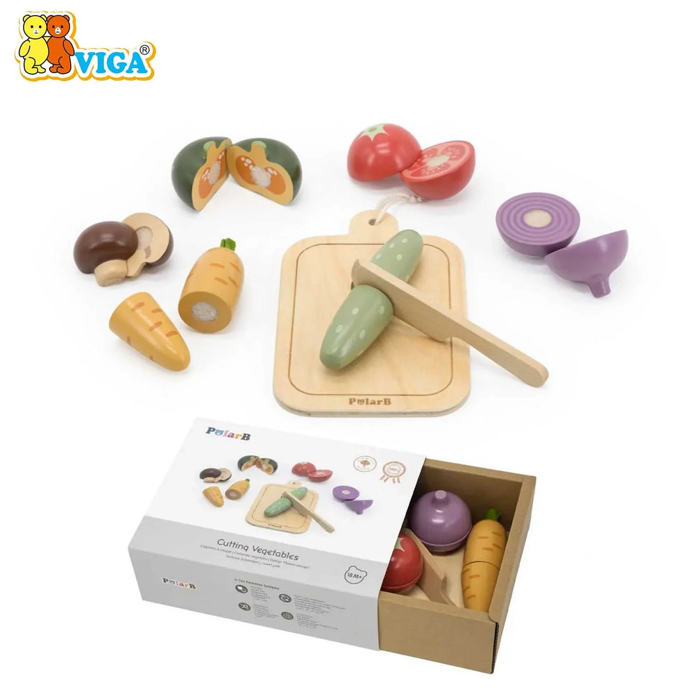 PolarB Cutting Vegetables Wooden Set