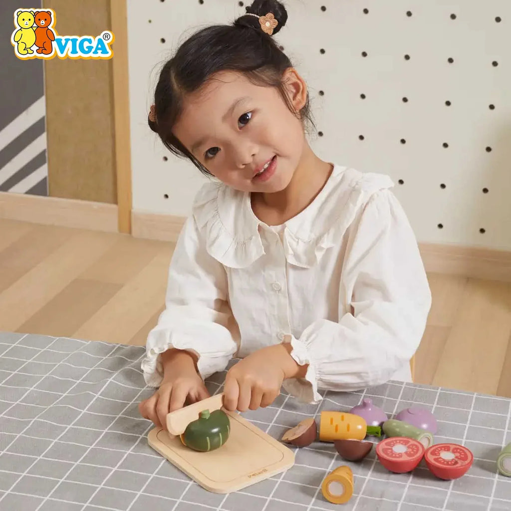 PolarB Cutting Vegetables Wooden Set