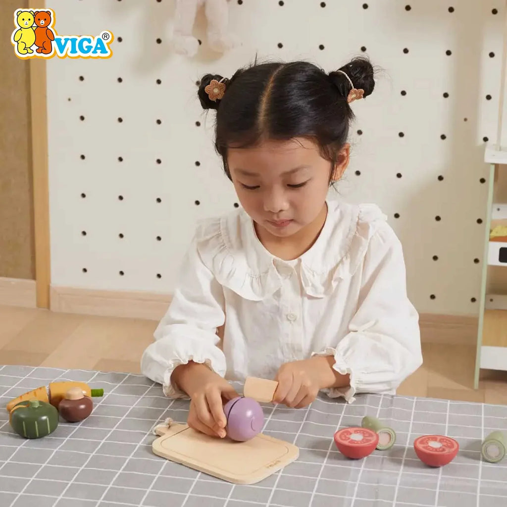 PolarB Cutting Vegetables Wooden Set