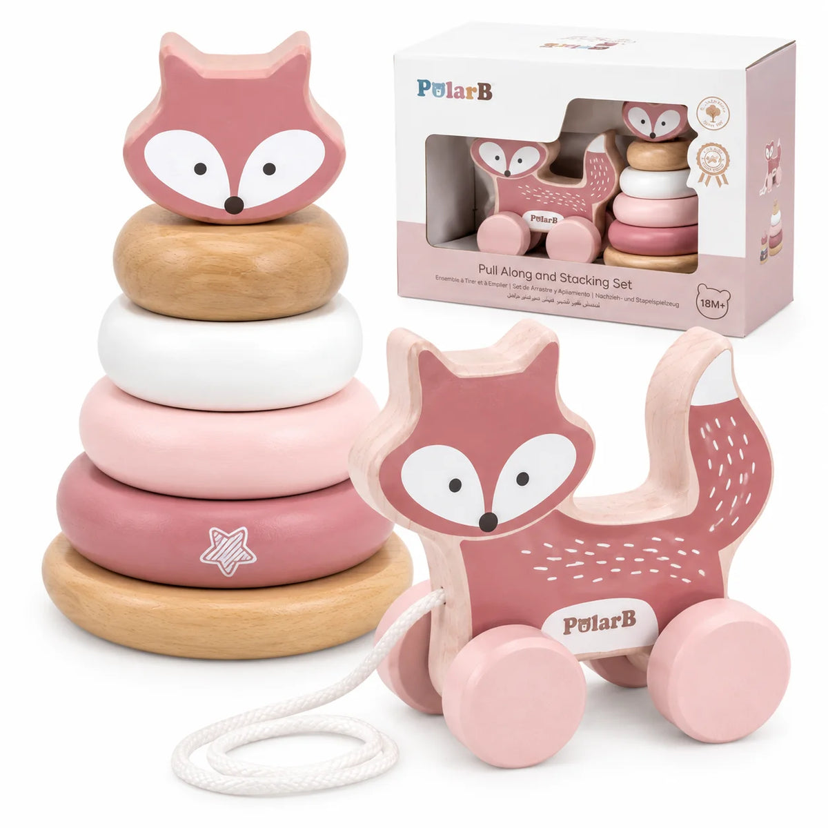 PolarB Pull Along & Stacking Set – Fox