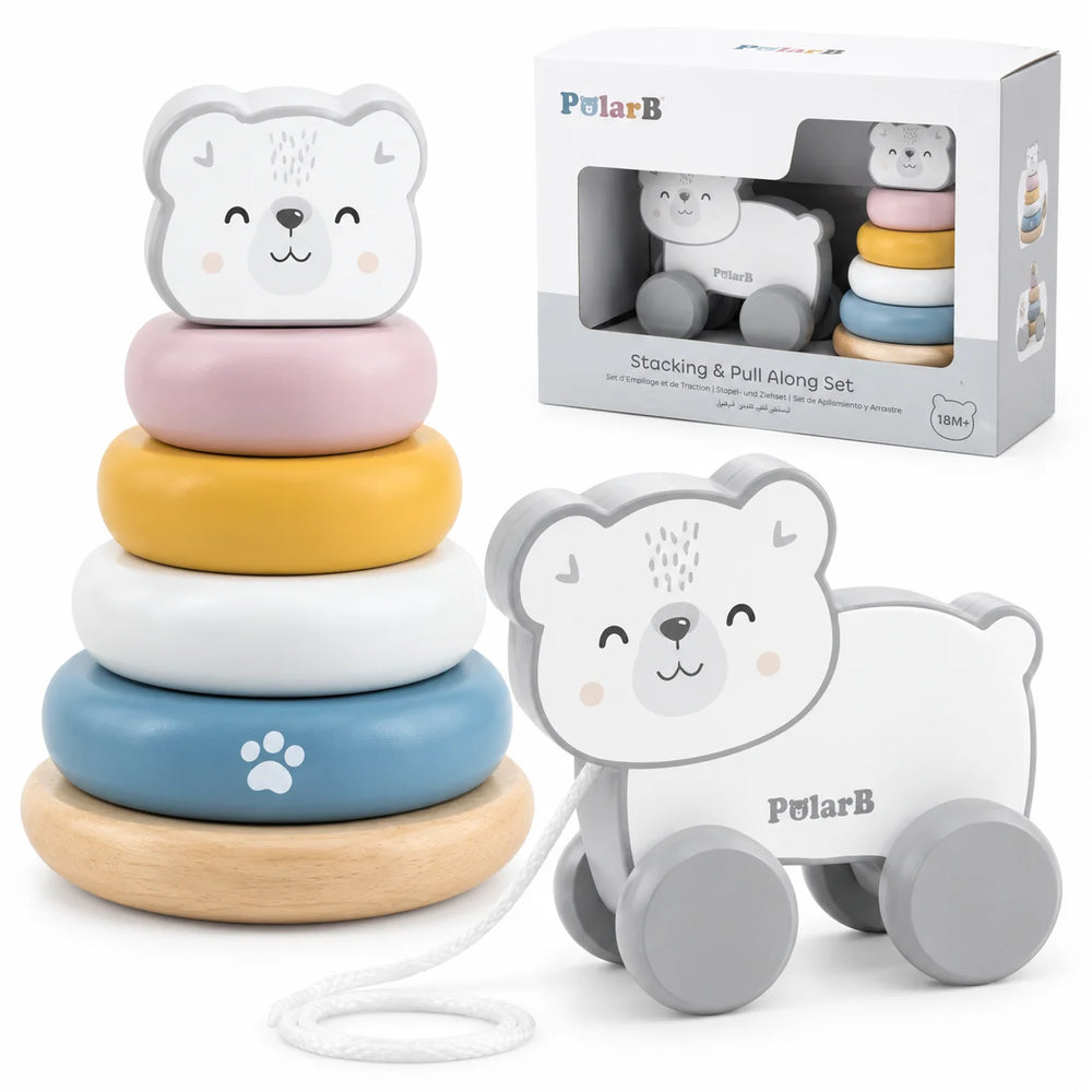 PolarB Pull Along & Stacking Set – Polar Bear