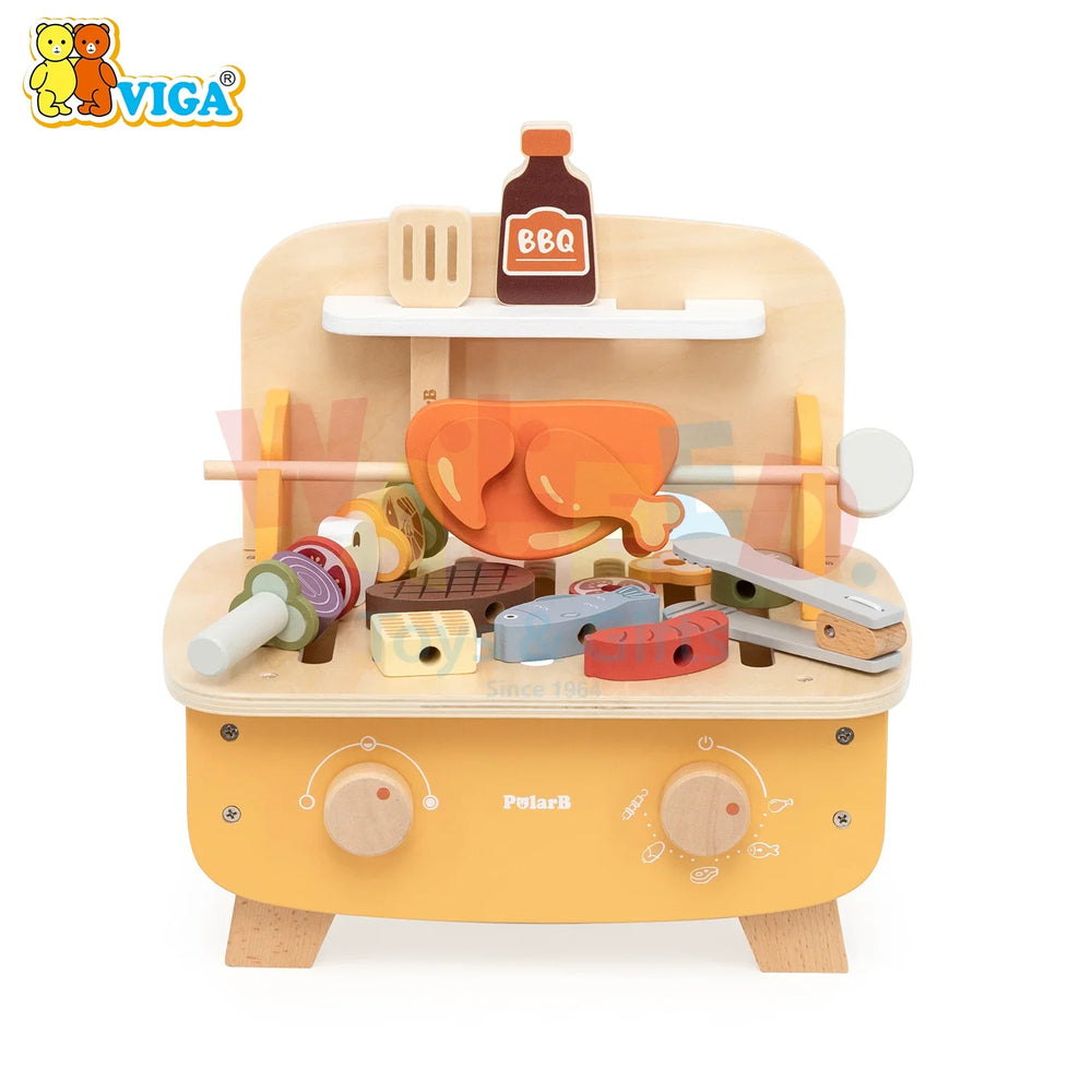 PolarB Wooden BBQ Grill Set