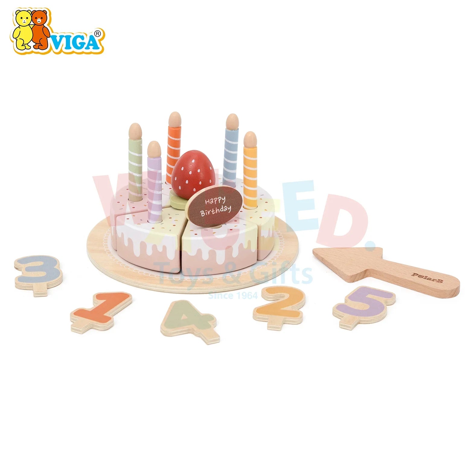 PolarB Wooden Birthday Cake Set