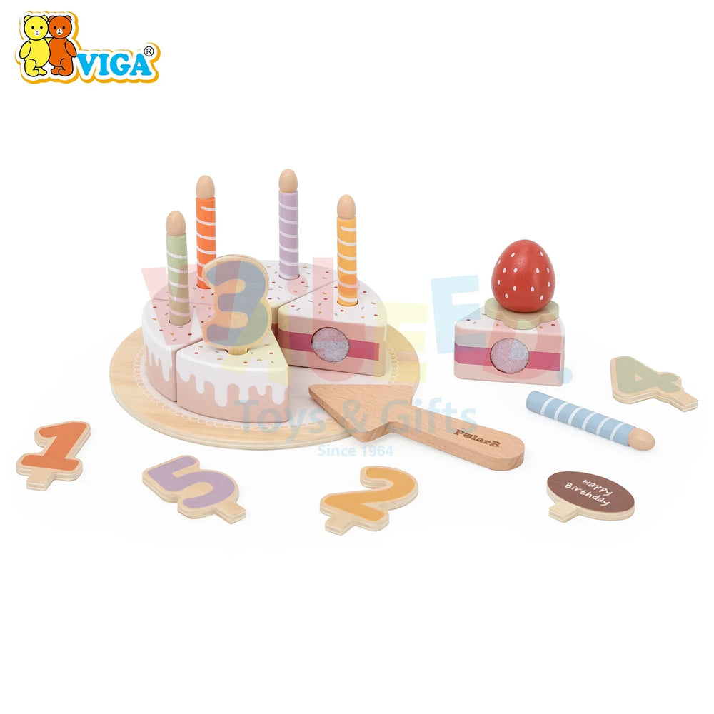 PolarB Wooden Birthday Cake Set