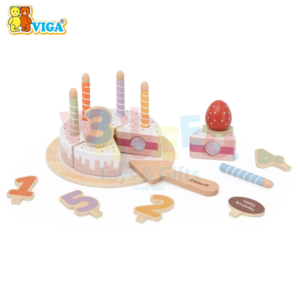 PolarB Wooden Birthday Cake Set