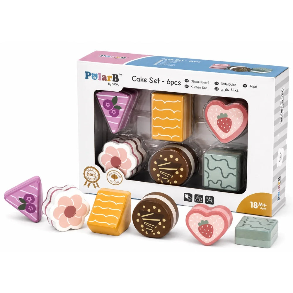 PolarB Wooden Cake Set 6 Pieces By VIGA