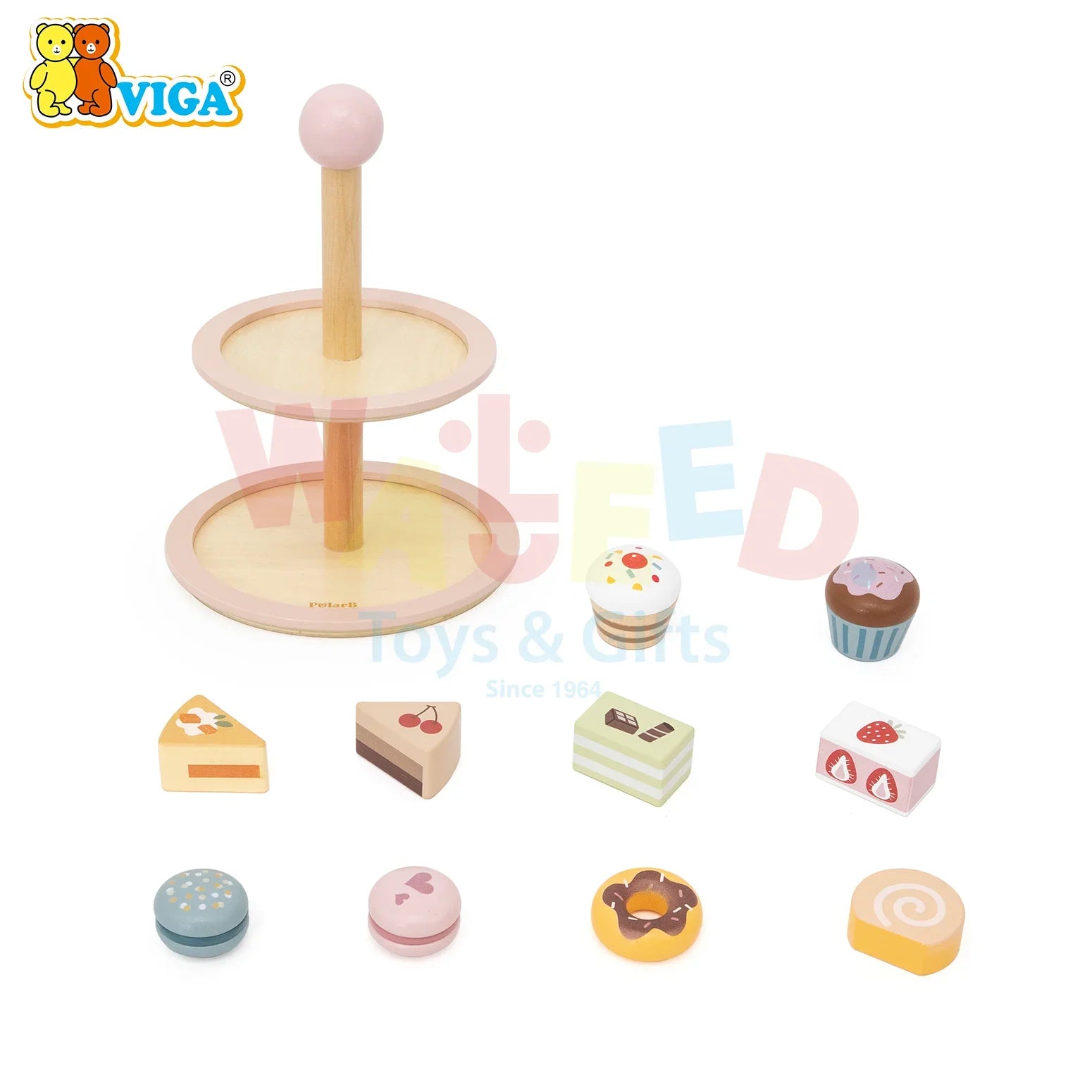 PolarB Wooden Cake Stand Set