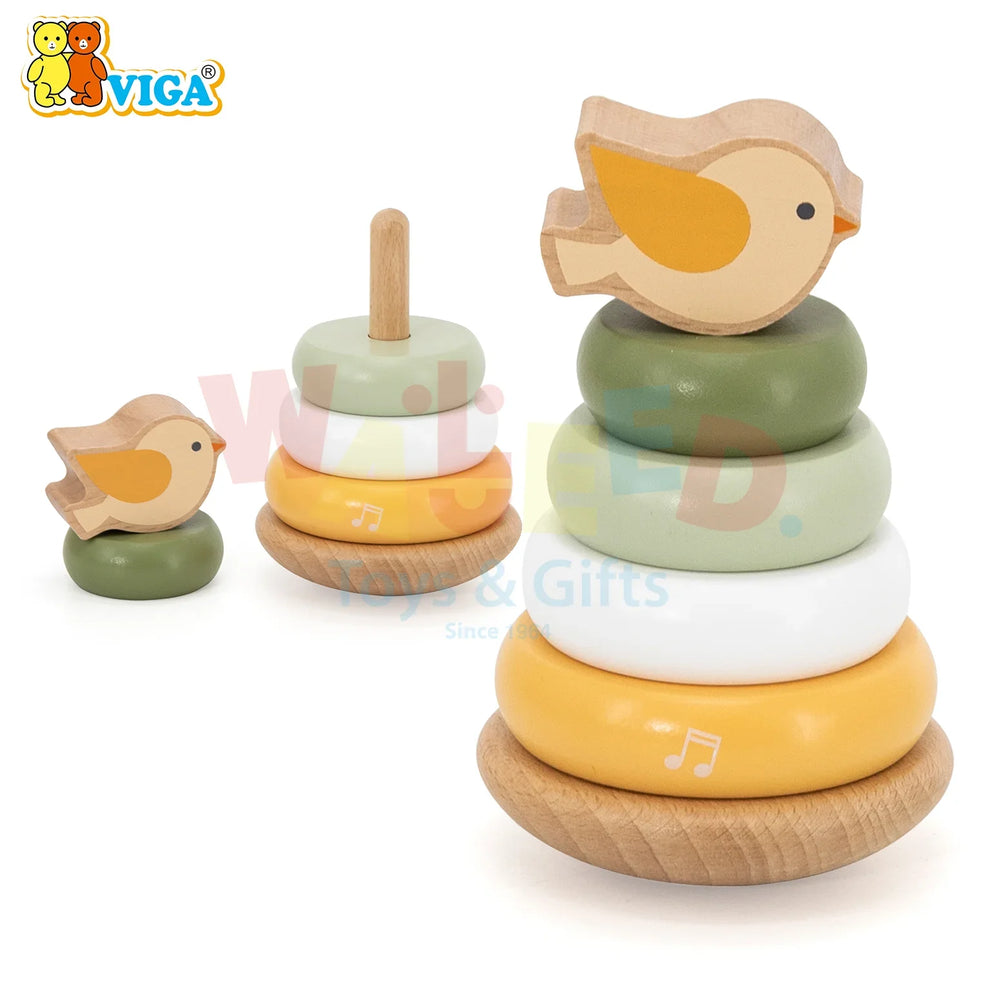 PolarB Wooden Stacking Rings – Bird Design