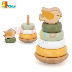PolarB Wooden Stacking Rings – Bird Design