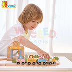 PolarB Wooden Train Set (30 pcs)