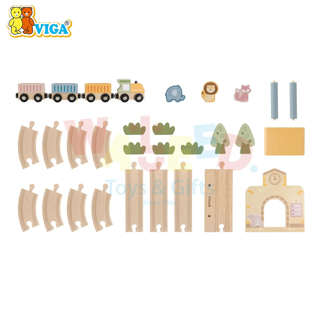 PolarB Wooden Train Set (30 pcs)