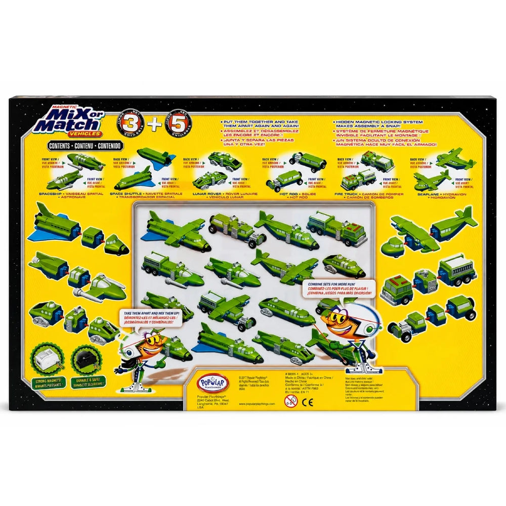 Popular Playthings Kids Magnetic Vehicle Mix Match Creative Playset Indoor Activity