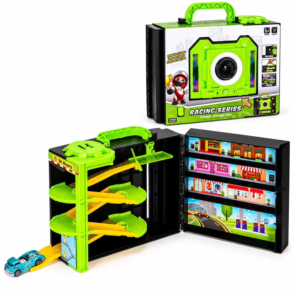 Portable Engineering Garage Case with Elevator & Lights