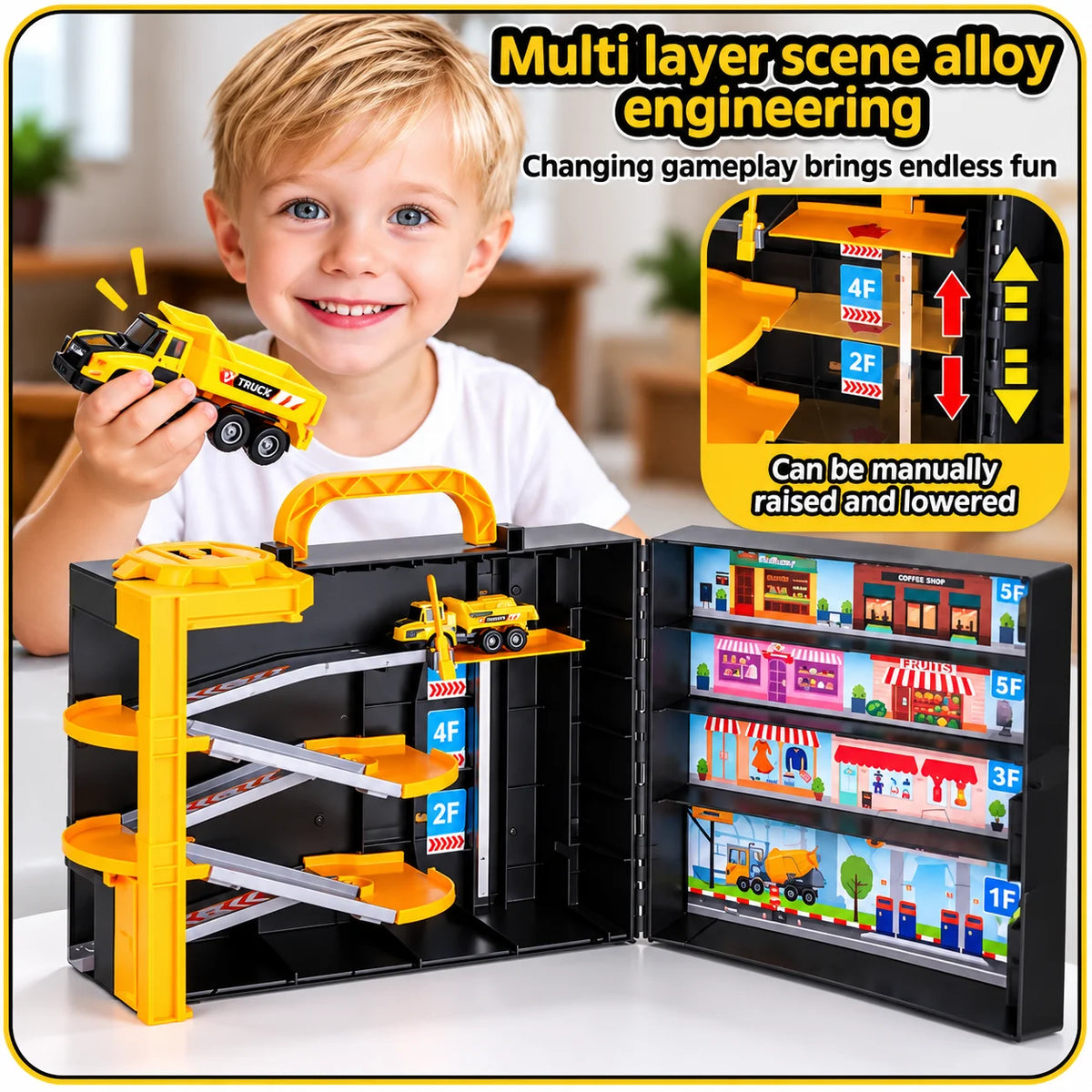 Portable Engineering Garage Case with Elevator & Lights