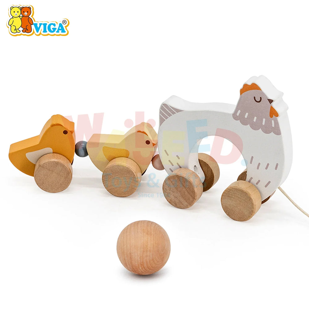 Pull-Along Chicken Family
