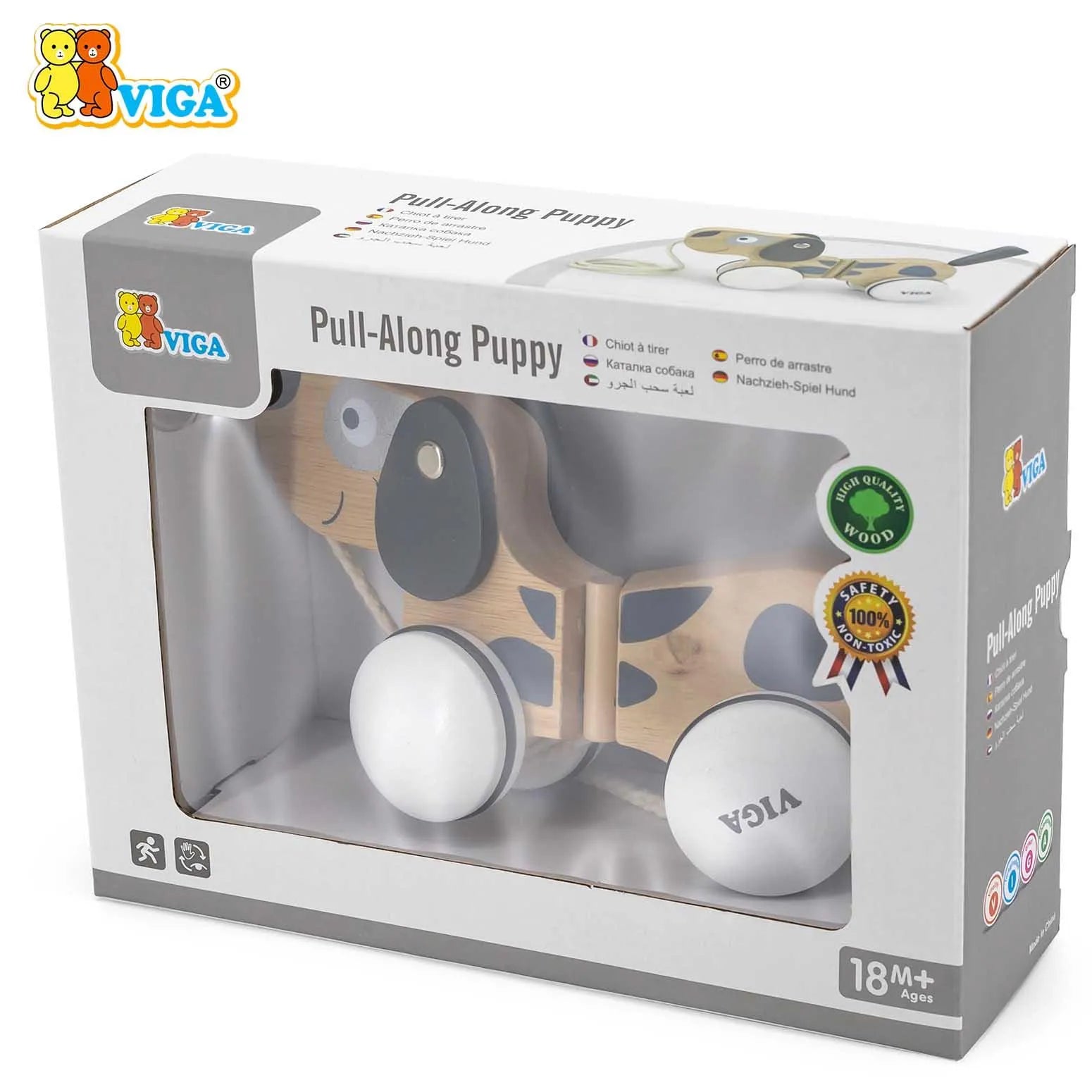 Viga Pull- Along Puppy Size: 180 x 120 x 165 mm