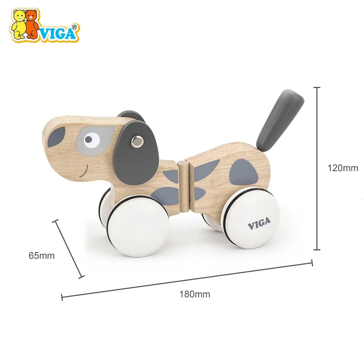 Viga Pull- Along Puppy Size: 180 x 120 x 165 mm