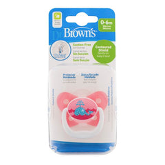 DR BROWNS PreVent BUTTERFLY SHIELD Pacifier - Stage 1 * 0-6M - Pink, 1-Pack