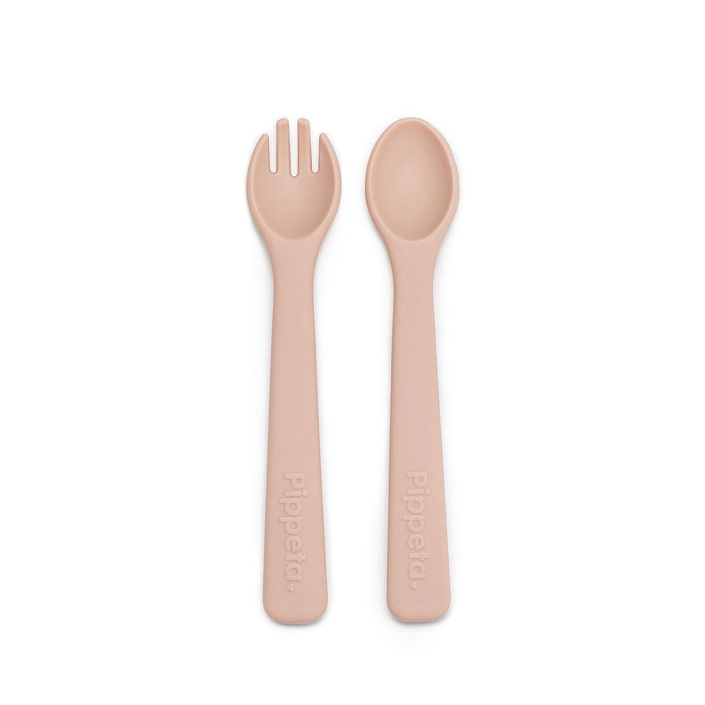 Pippeta Silicone Spoon & Fork - Ash Rose
